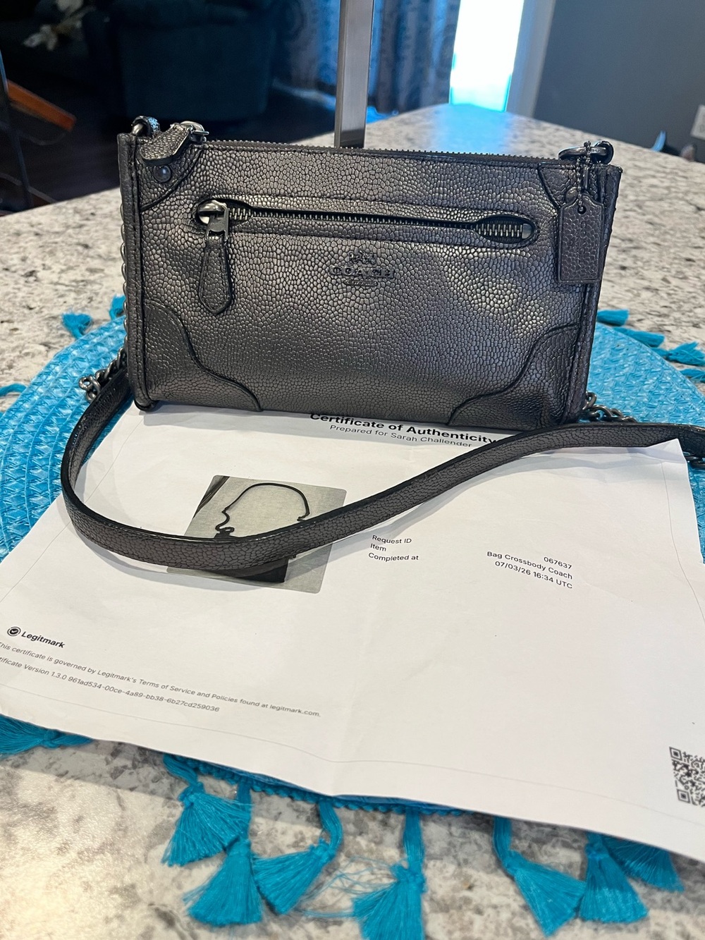 Coach Mickie Metallic Crossbody Bag